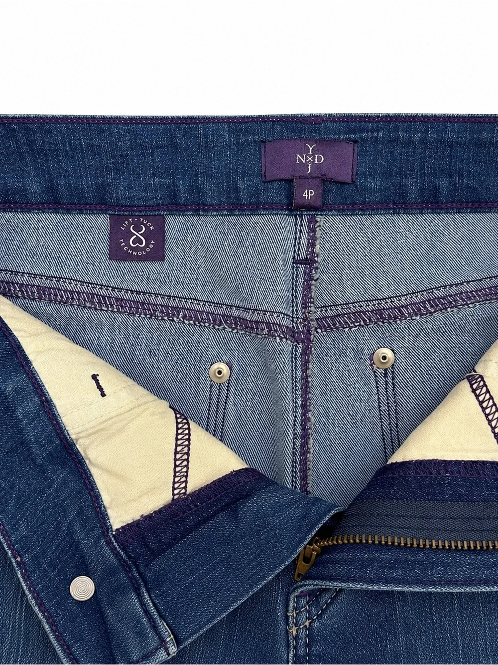 NYDJ Not Your Daughters Jeans Women's Five-Pocket Denim Distressed Skirt Size 4P - Picture 4 of 6